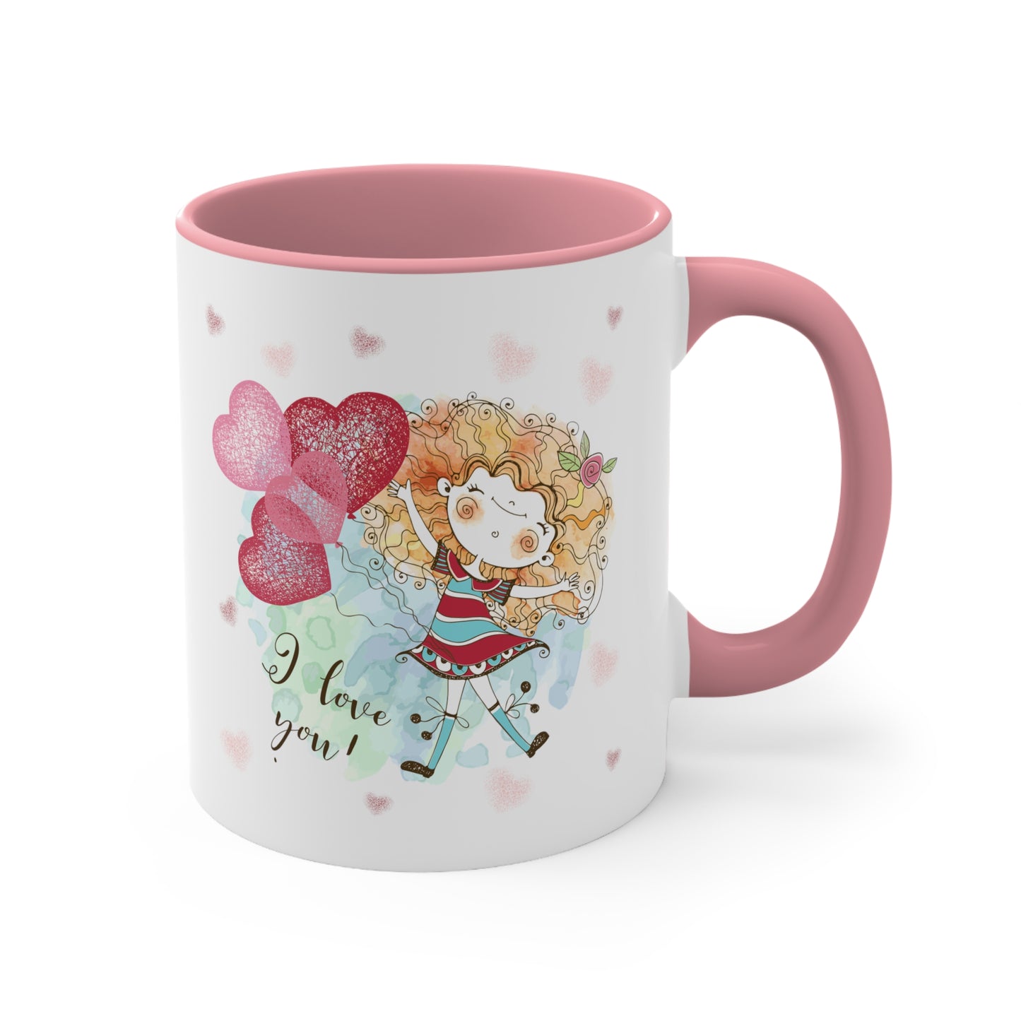 I Love You Mug, I Love you Valentine Mug, I Love You Valentine Mug for Boyfriend, White Two-Tone Ceramic Coffee Mug 11oz