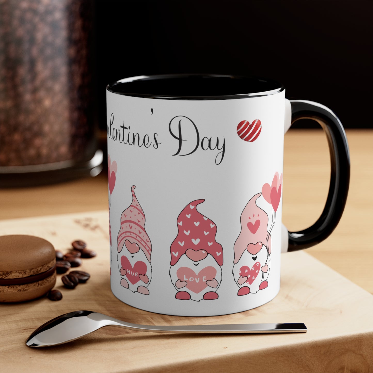 Valentine's Day Coffee Mug, Gnome Mug, Gnome Coffee Mug, Happy Valentine's Day Mug, Valentine's Gnome Mug, Ceramic Mug 11oz