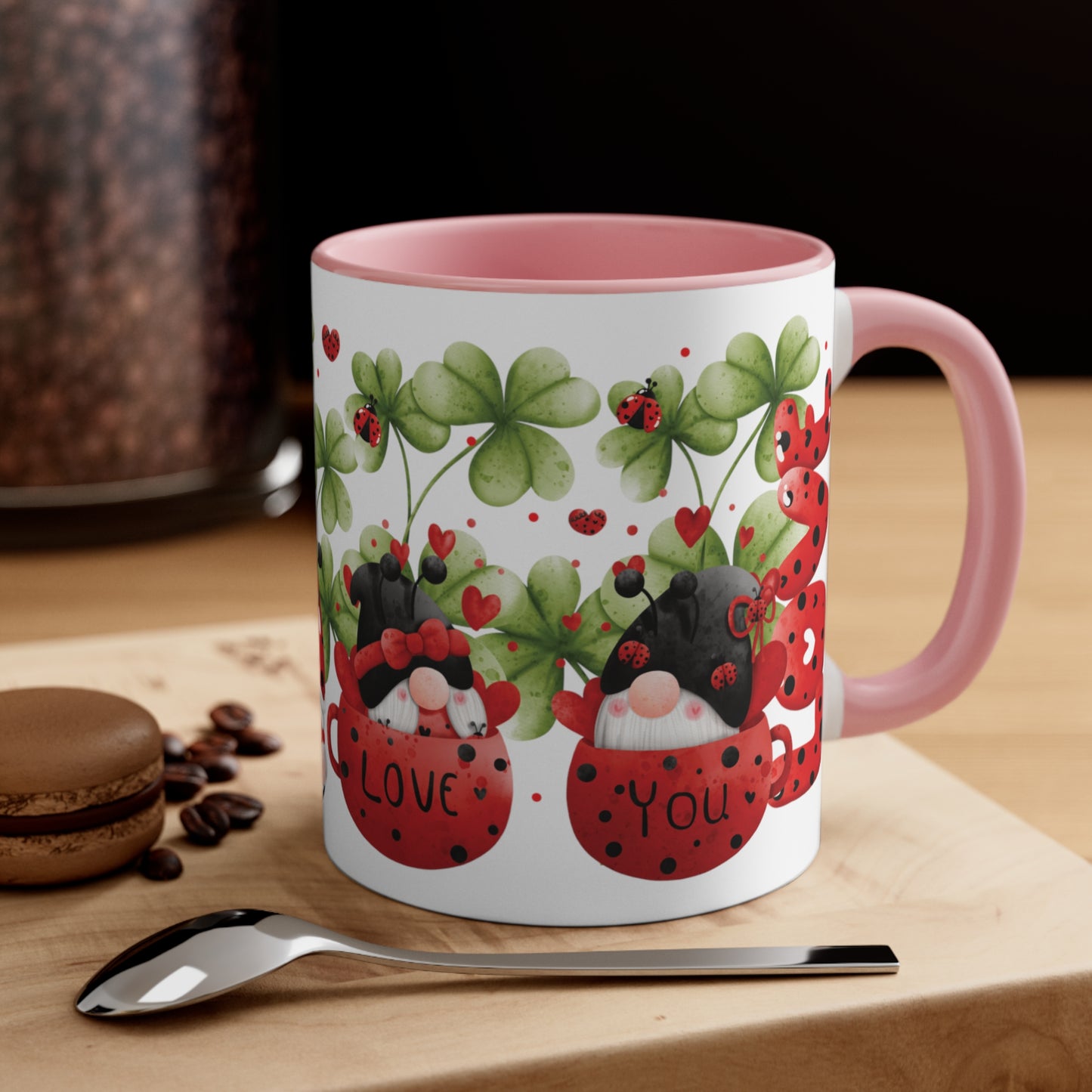 Valentine's Day Coffee Mug, Gnome Mug, Gnome Coffee Mug, Happy Valentine's Day Mug, Valentine's Gnome Mug, Ceramic Mug 11oz