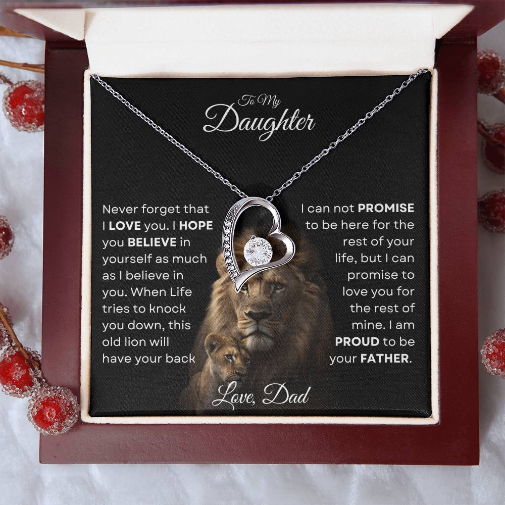 Necklace Gift For Daughter from Father - This Old Lion Forever Love Necklace
