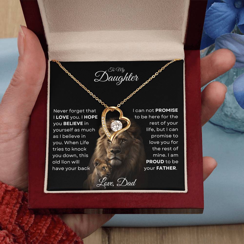 Necklace Gift For Daughter from Father - This Old Lion Forever Love Necklace