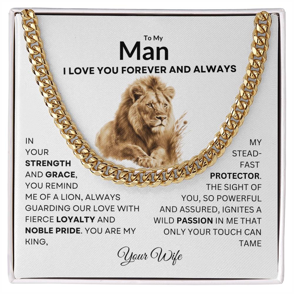 To My Man Cuban Link Chain - Wild Passion Only You Can Tame