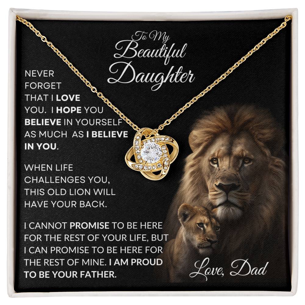 To My Beautiful Daughter - This Old Lion Love Knot Necklace