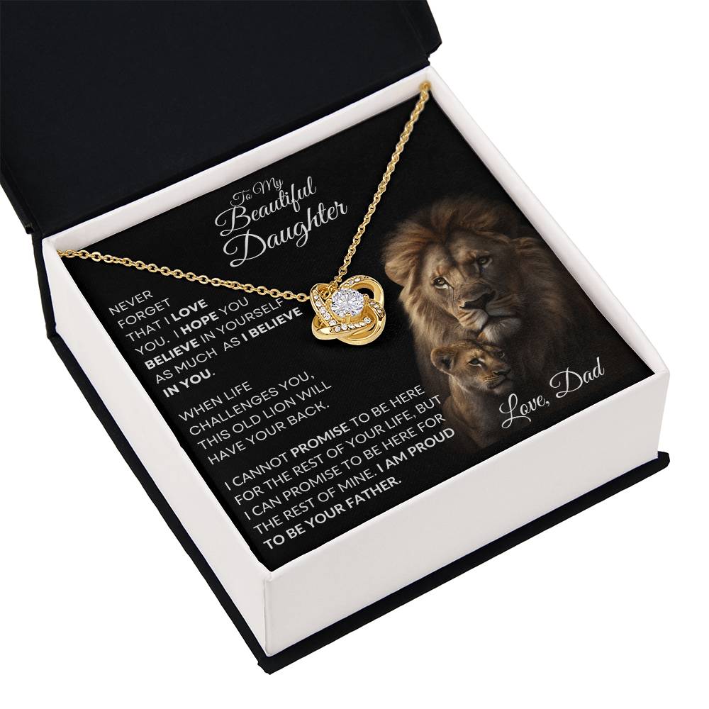 To My Beautiful Daughter - This Old Lion Love Knot Necklace