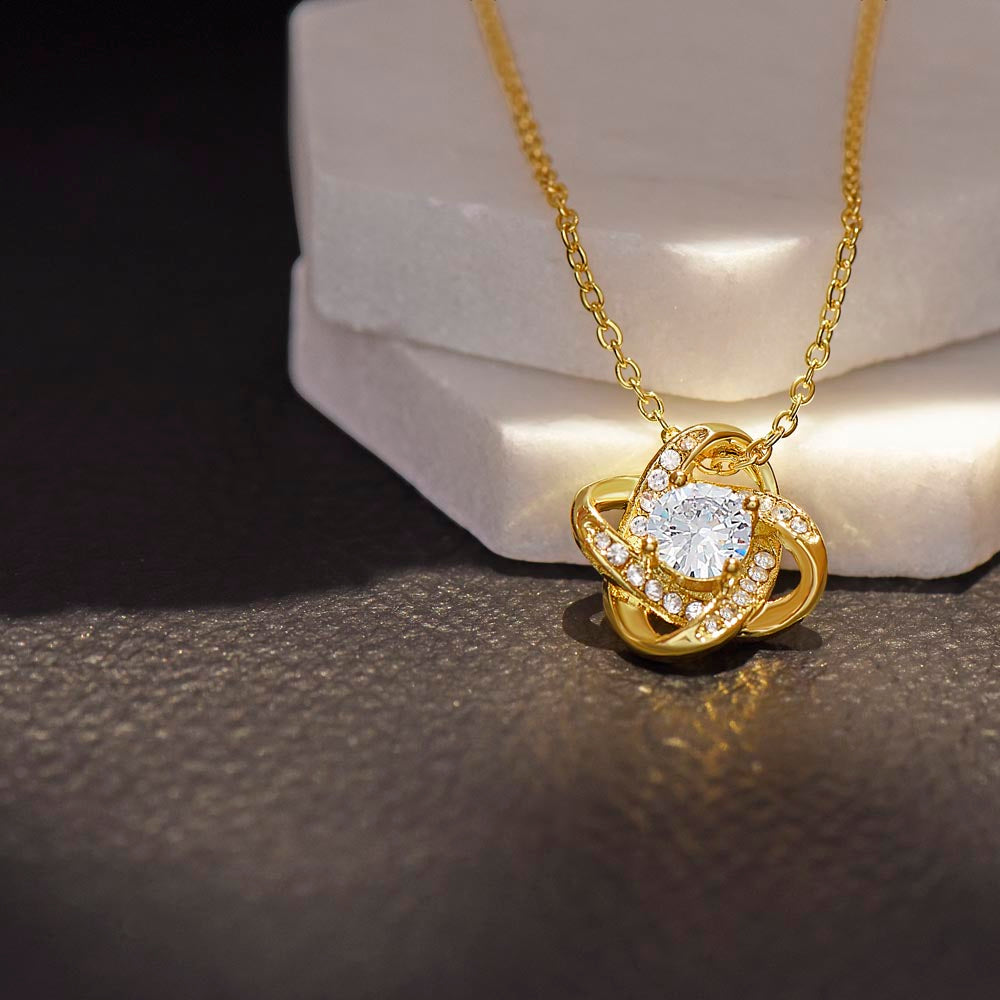 To My Beautiful Mom Love Knot Necklace - My Beacon Of Light