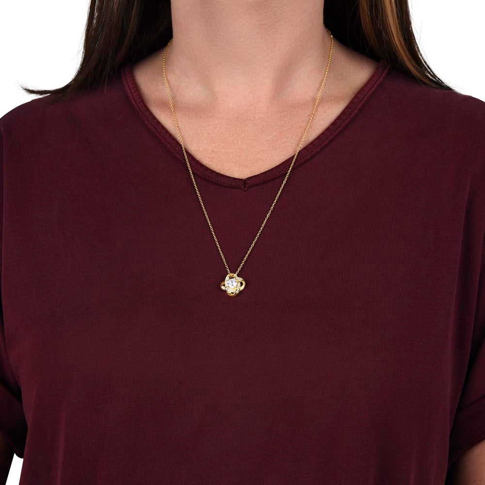 To My Beautiful Mom Love Knot Necklace - My Beacon Of Light