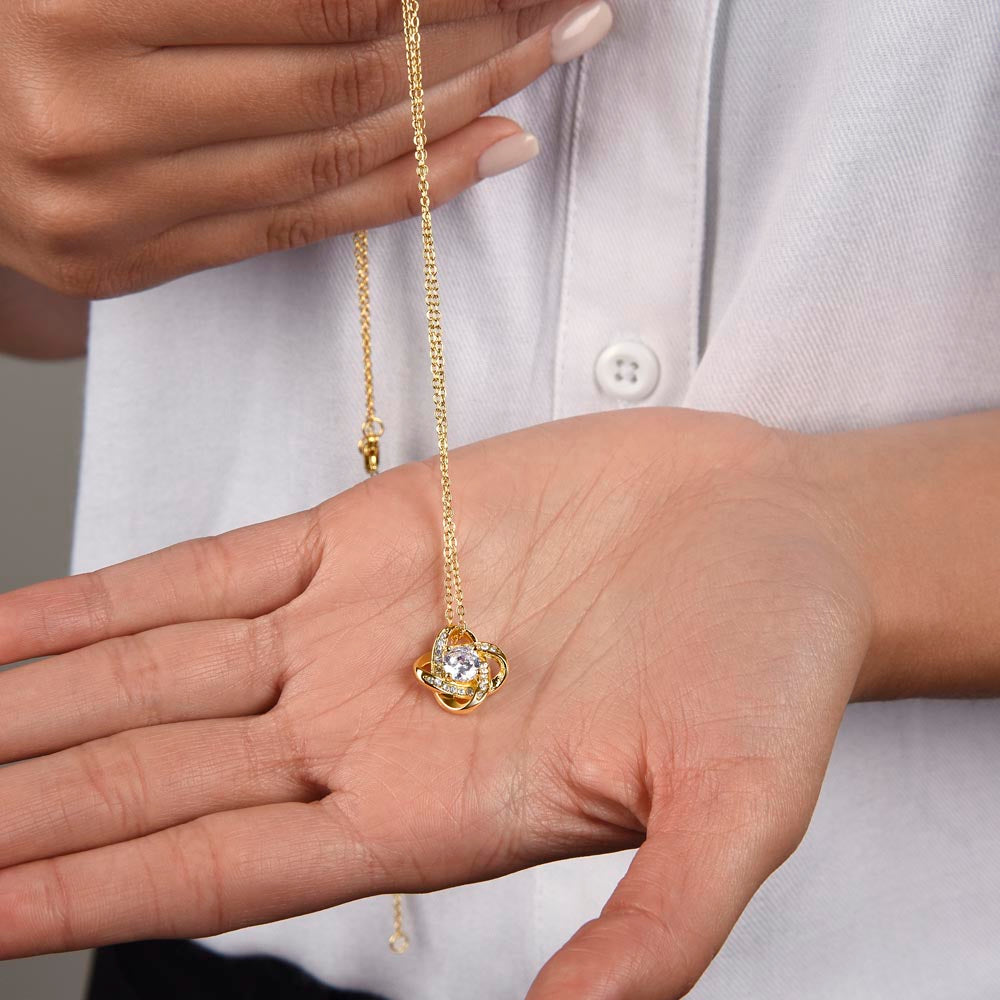 To My Beautiful Mom Love Knot Necklace - My Beacon Of Light