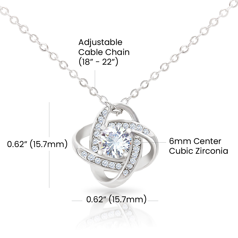 To My Beautiful Mom Love Knot Necklace - My Beacon Of Light