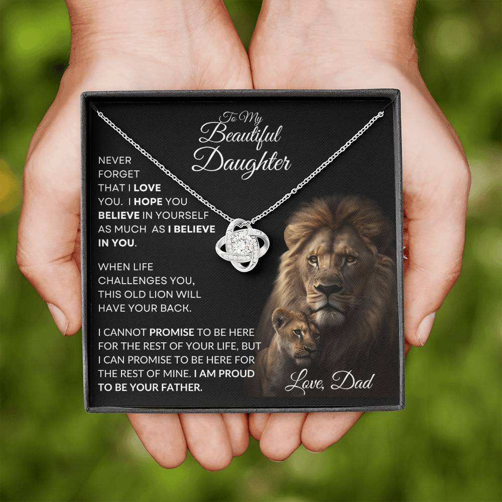 To My Beautiful Daughter - This Old Lion Love Knot Necklace