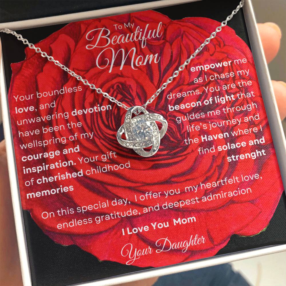 Love Knot Necklace For Mom - Wellspring Of Courage And Inspiration