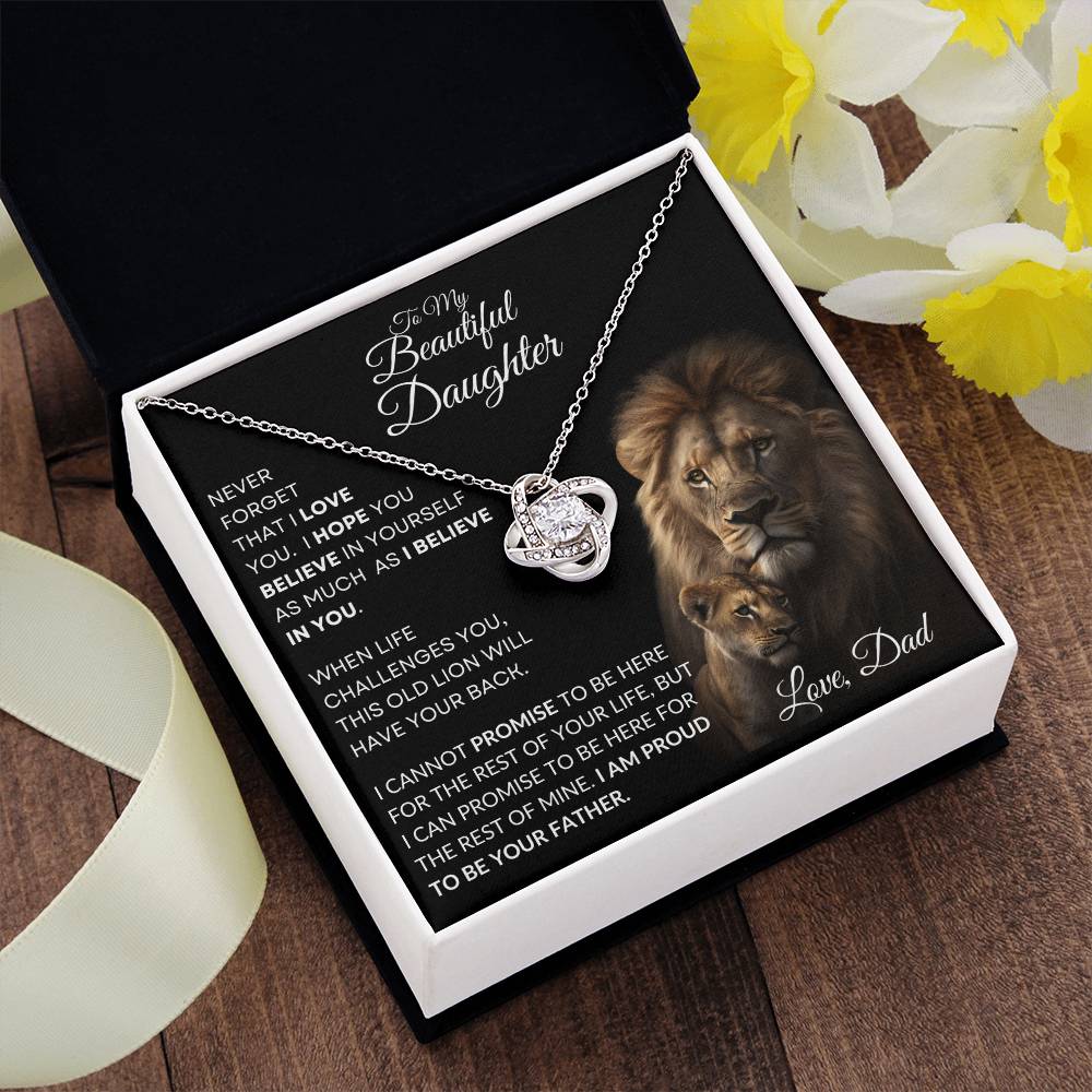 To My Beautiful Daughter - This Old Lion Love Knot Necklace