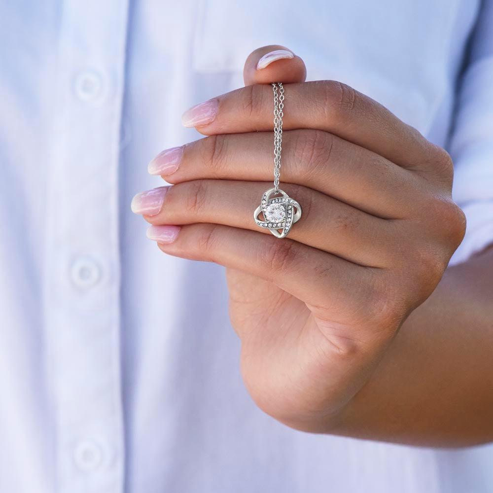 To My Beautiful Mom Love Knot Necklace - My Beacon Of Light