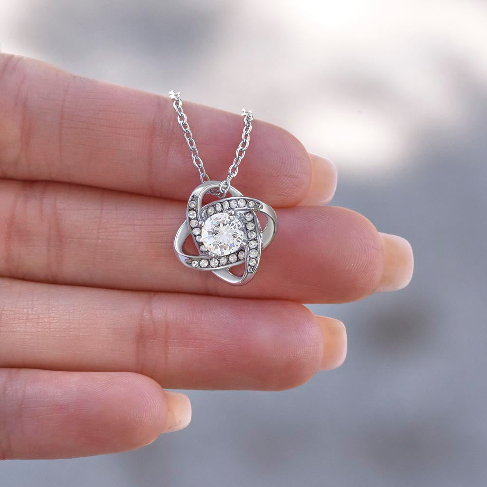 To My Beautiful Mom Love Knot Necklace - My Beacon Of Light