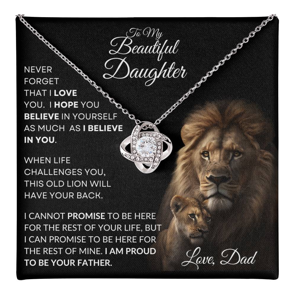 To My Beautiful Daughter - This Old Lion Love Knot Necklace