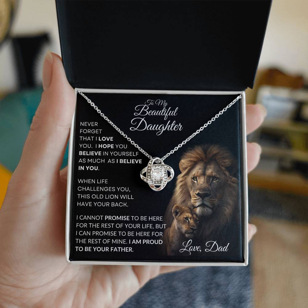 To My Beautiful Daughter - This Old Lion Love Knot Necklace