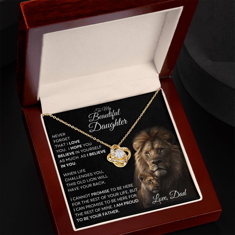 To My Beautiful Daughter - This Old Lion Love Knot Necklace