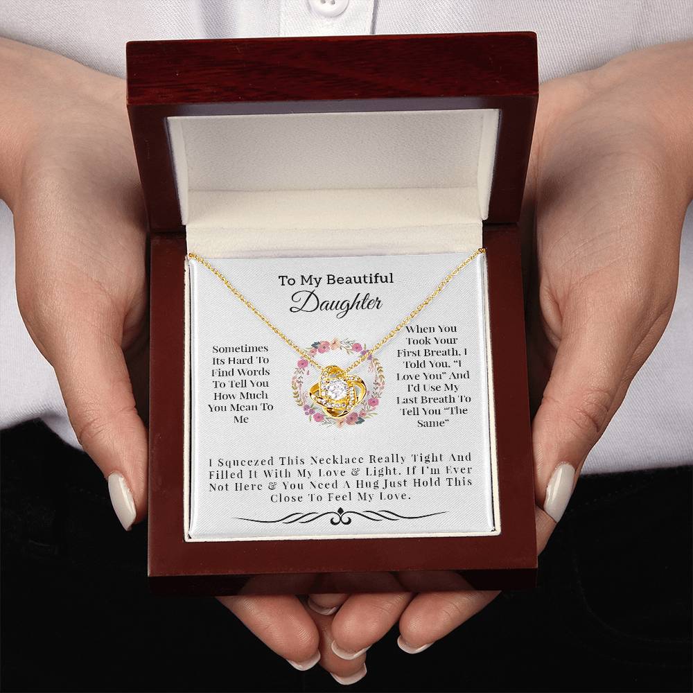 To My Beautiful Daughter | I Love You - Love Knot Necklace