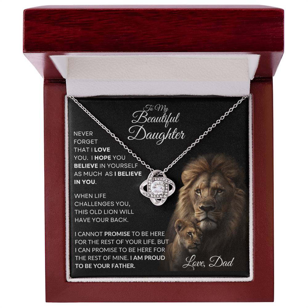 To My Beautiful Daughter - This Old Lion Love Knot Necklace