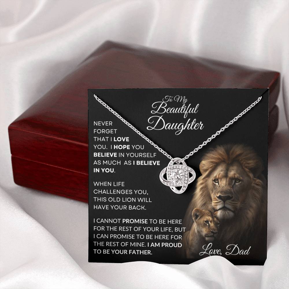 To My Beautiful Daughter - This Old Lion Love Knot Necklace