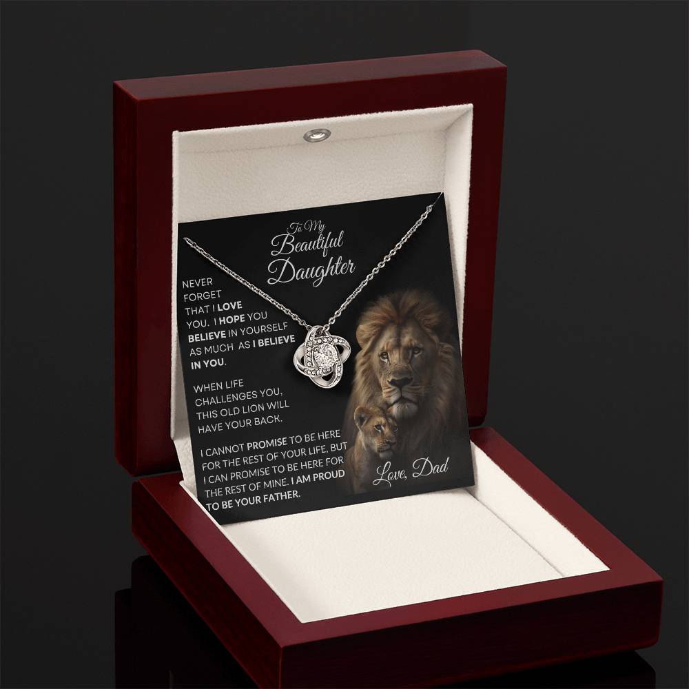 To My Beautiful Daughter - This Old Lion Love Knot Necklace