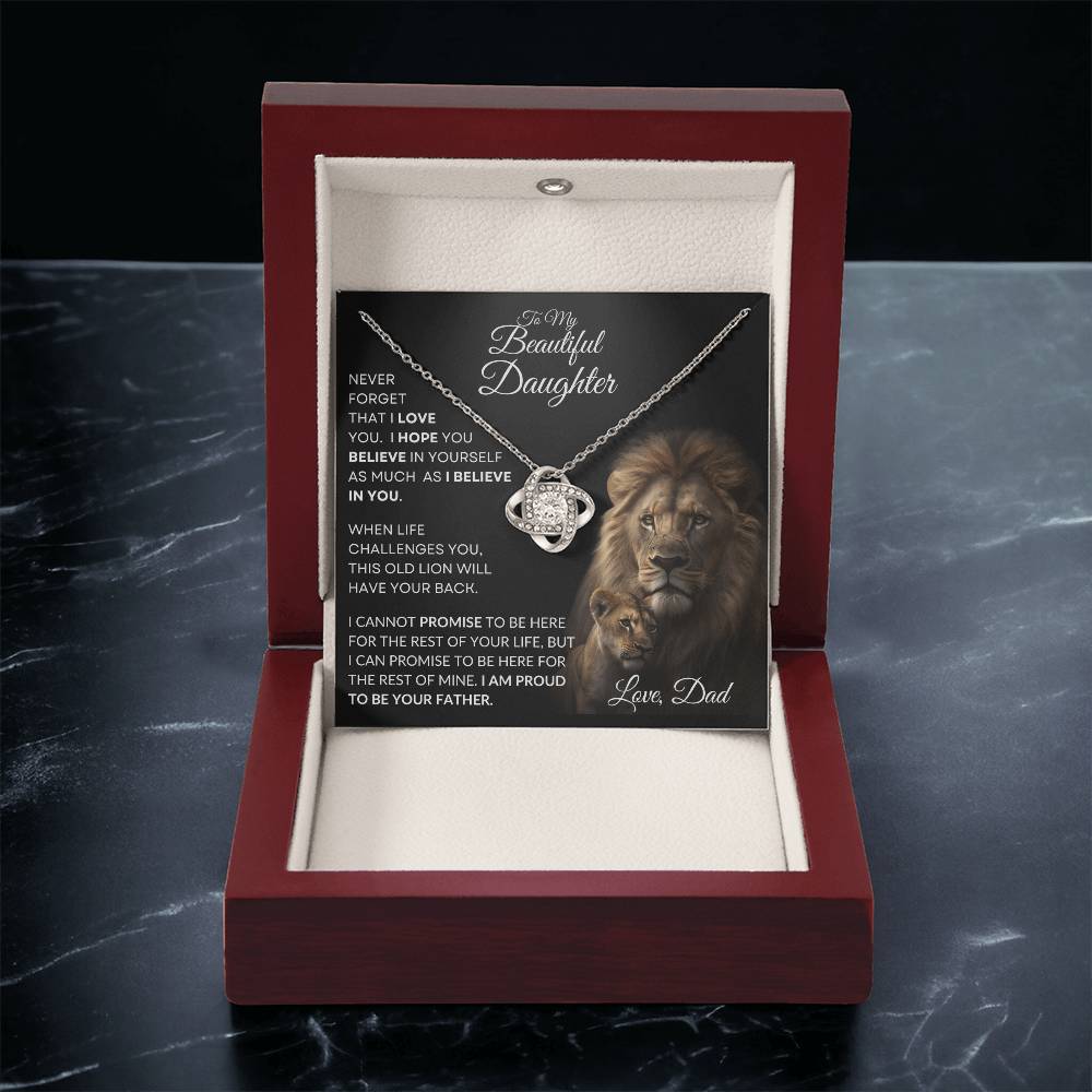 To My Beautiful Daughter - This Old Lion Love Knot Necklace