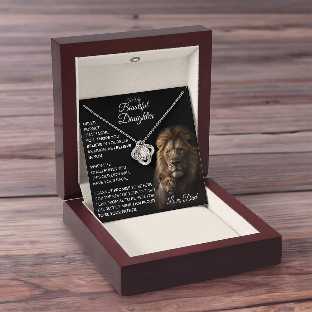 To My Beautiful Daughter - This Old Lion Love Knot Necklace