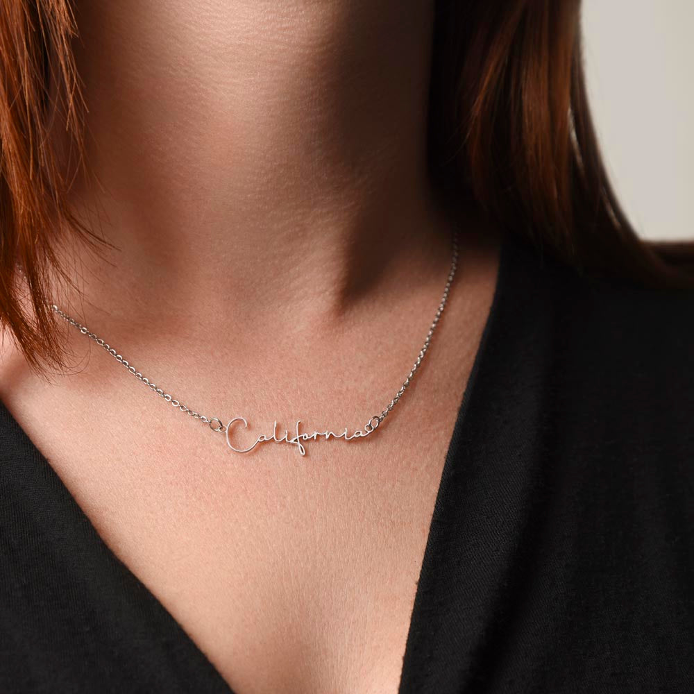 To My Amazing Daughter - Personalized Signature Style Name Necklace 2