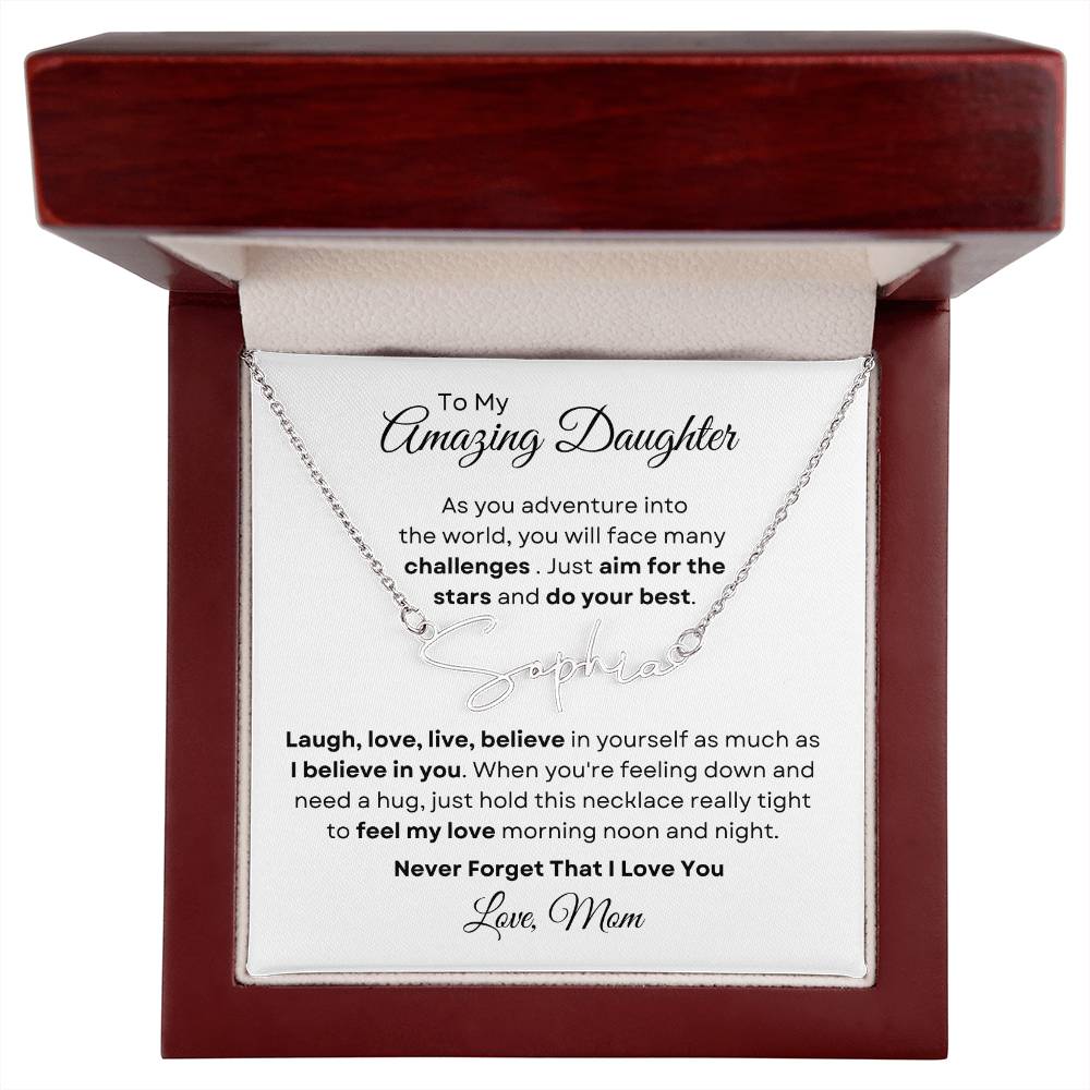To My Amazing Daughter - Personalized Signature-Style Name Necklace