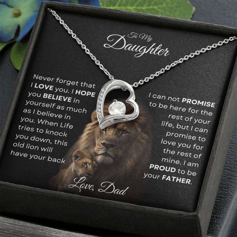 Necklace Gift For Daughter from Father - This Old Lion Forever Love Necklace