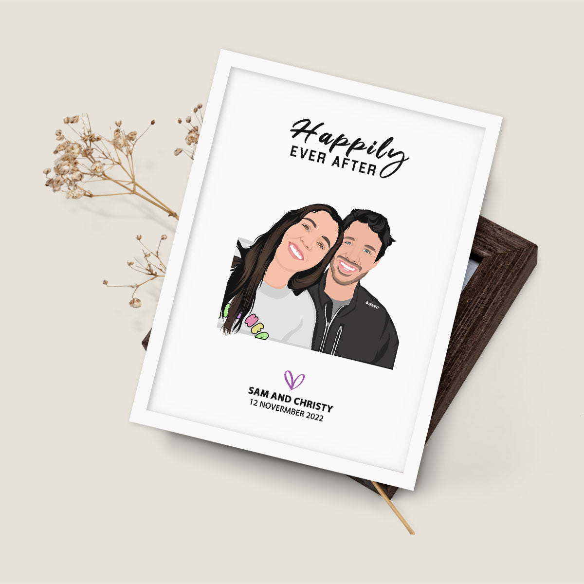 Custom Hand Drawn Happily Ever After Portrait