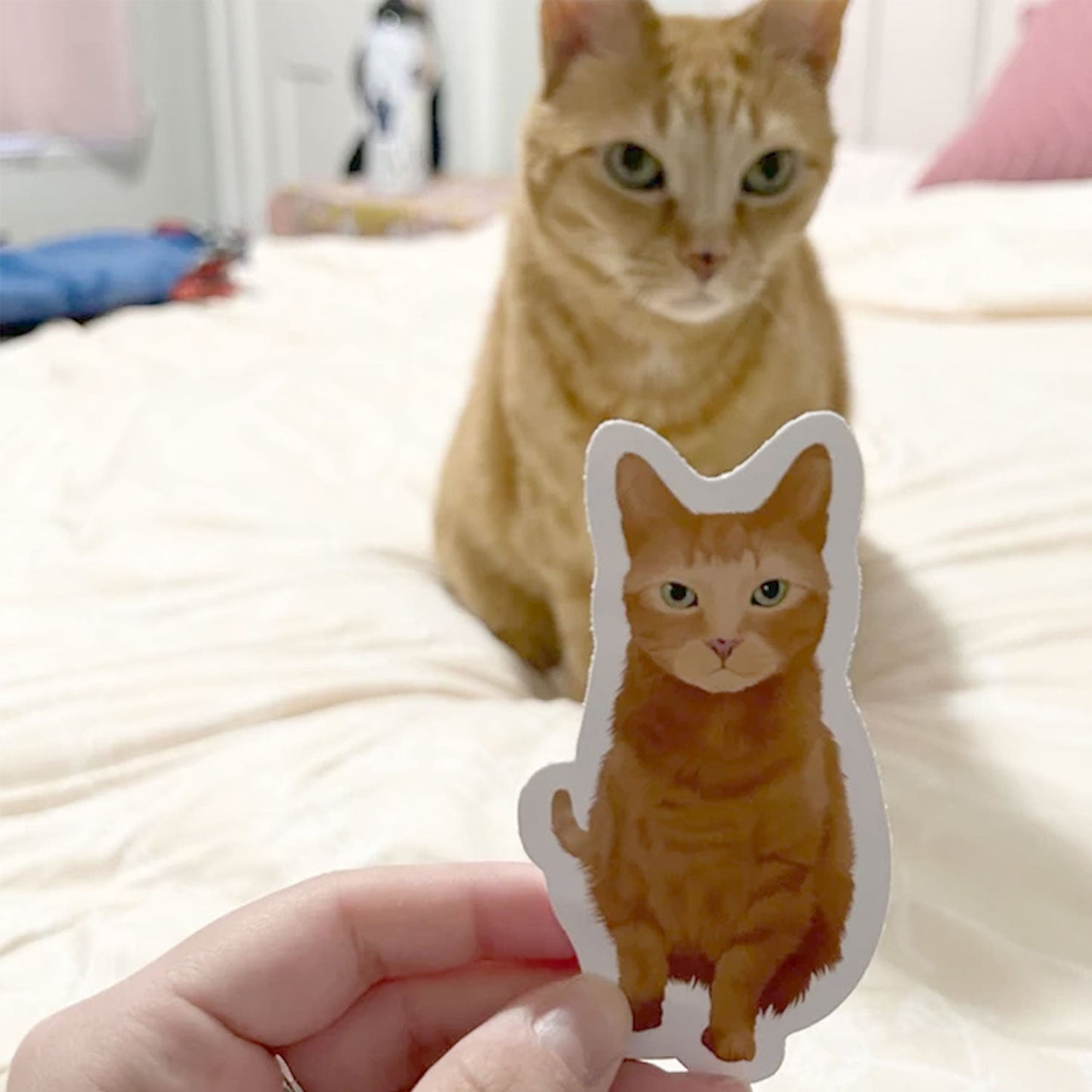 Custom Hand Painted Cat Portrait Stickers