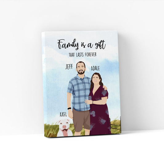 Custom Hand Drawn Family Portrait - Meadow