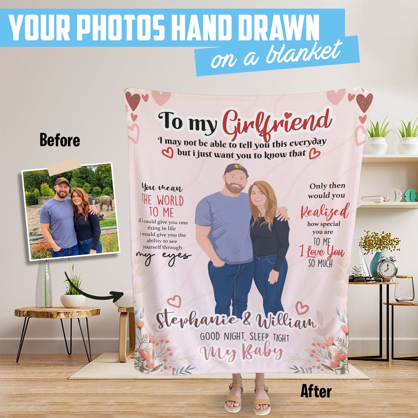 Personalized Blanket  - To My Girlfriend I Love You
