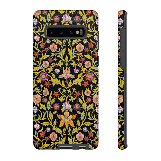 Springtime Black Tough Case for iPhone 12, 12 Mini, 12 Pro Max, 11, 11 Pro, 11 Pro Max, Samsung And Google Pixel 5/6 Phones