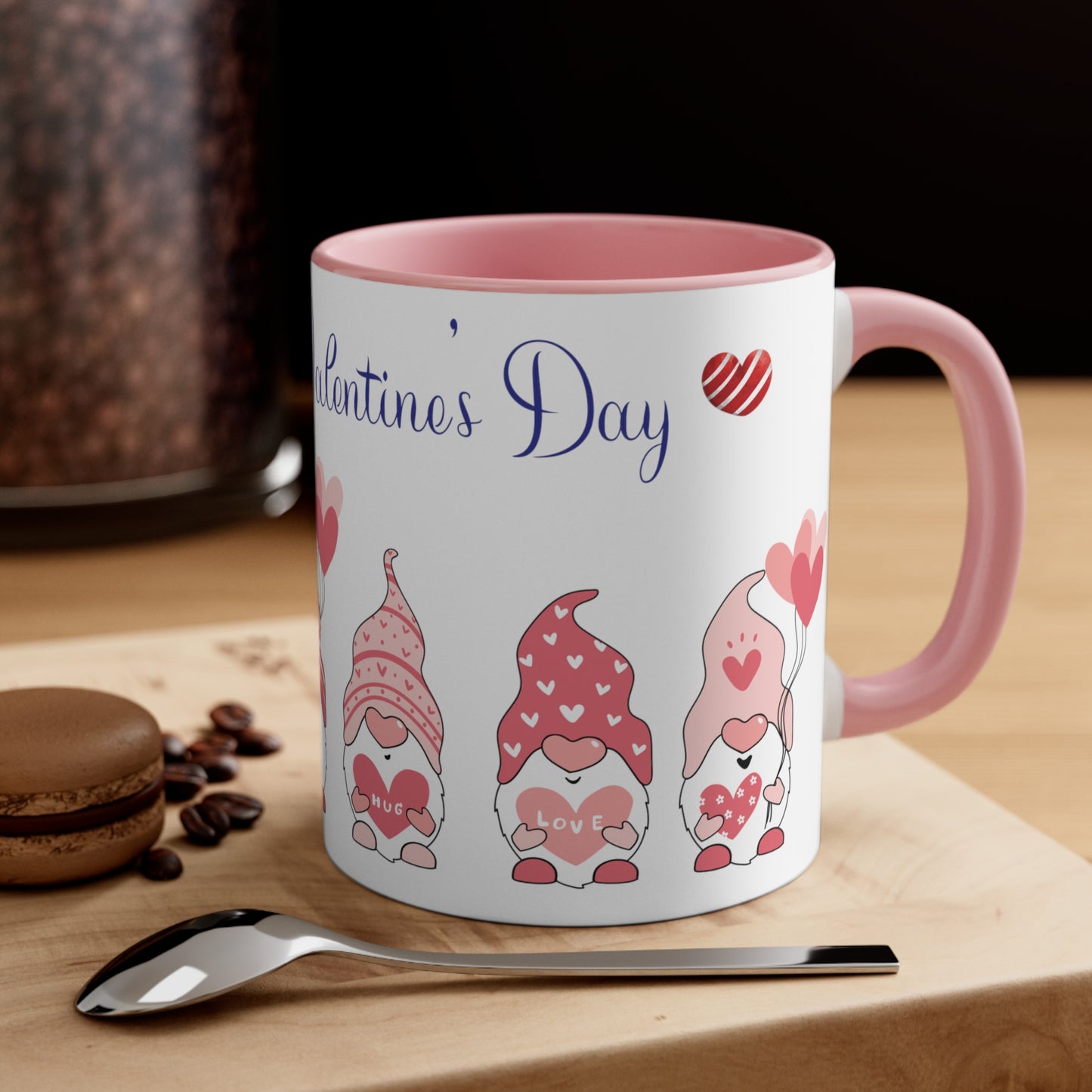 Valentine's Day Coffee Mug, Gnome Mug, Gnome Coffee Mug,  Happy Valentine's Day Mug, Valentine's Gnome Mug, Ceramic Mug 11oz