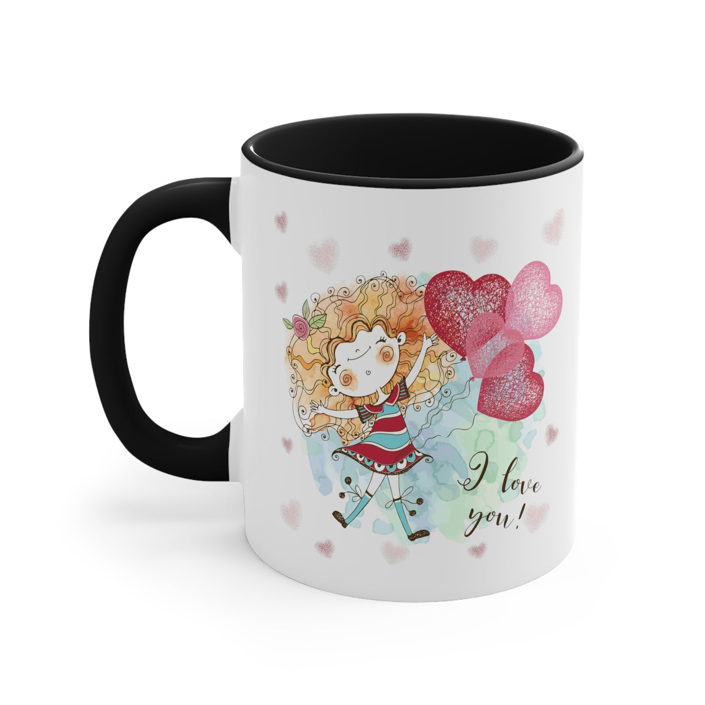 I Love You Mug, I Love you Valentine Mug,  I Love You Valentine Mug for Boyfriend, White Two-Tone Ceramic Coffee Mug 11oz