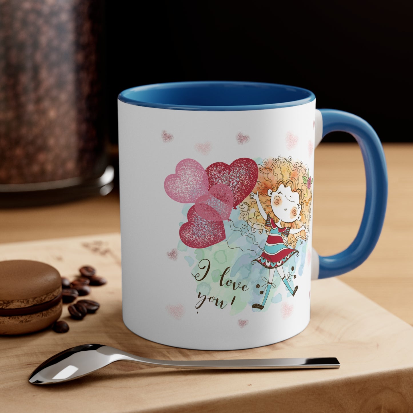 I Love You Mug, I Love you Valentine Mug,  I Love You Valentine Mug for Boyfriend, White Two-Tone Ceramic Coffee Mug 11oz