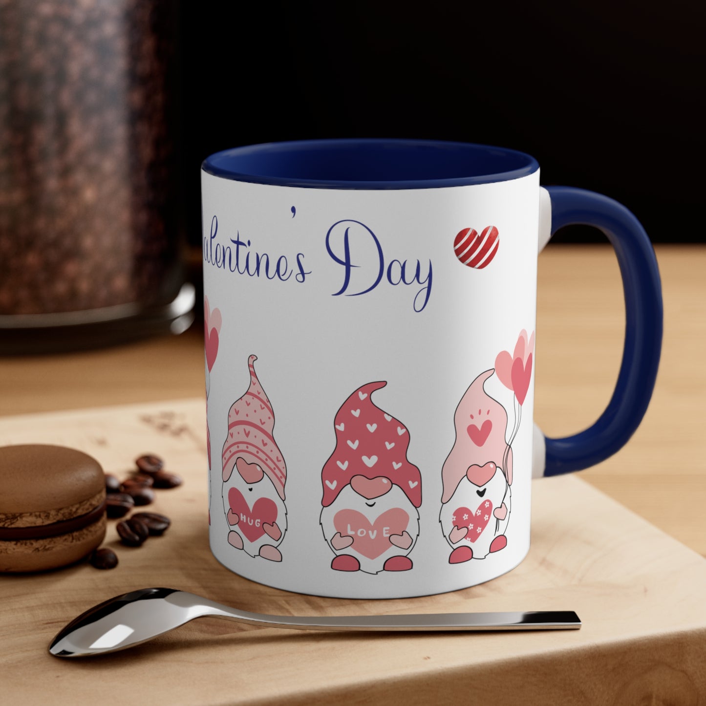 Valentine's Day Coffee Mug, Gnome Mug, Gnome Coffee Mug,  Happy Valentine's Day Mug, Valentine's Gnome Mug, Ceramic Mug 11oz