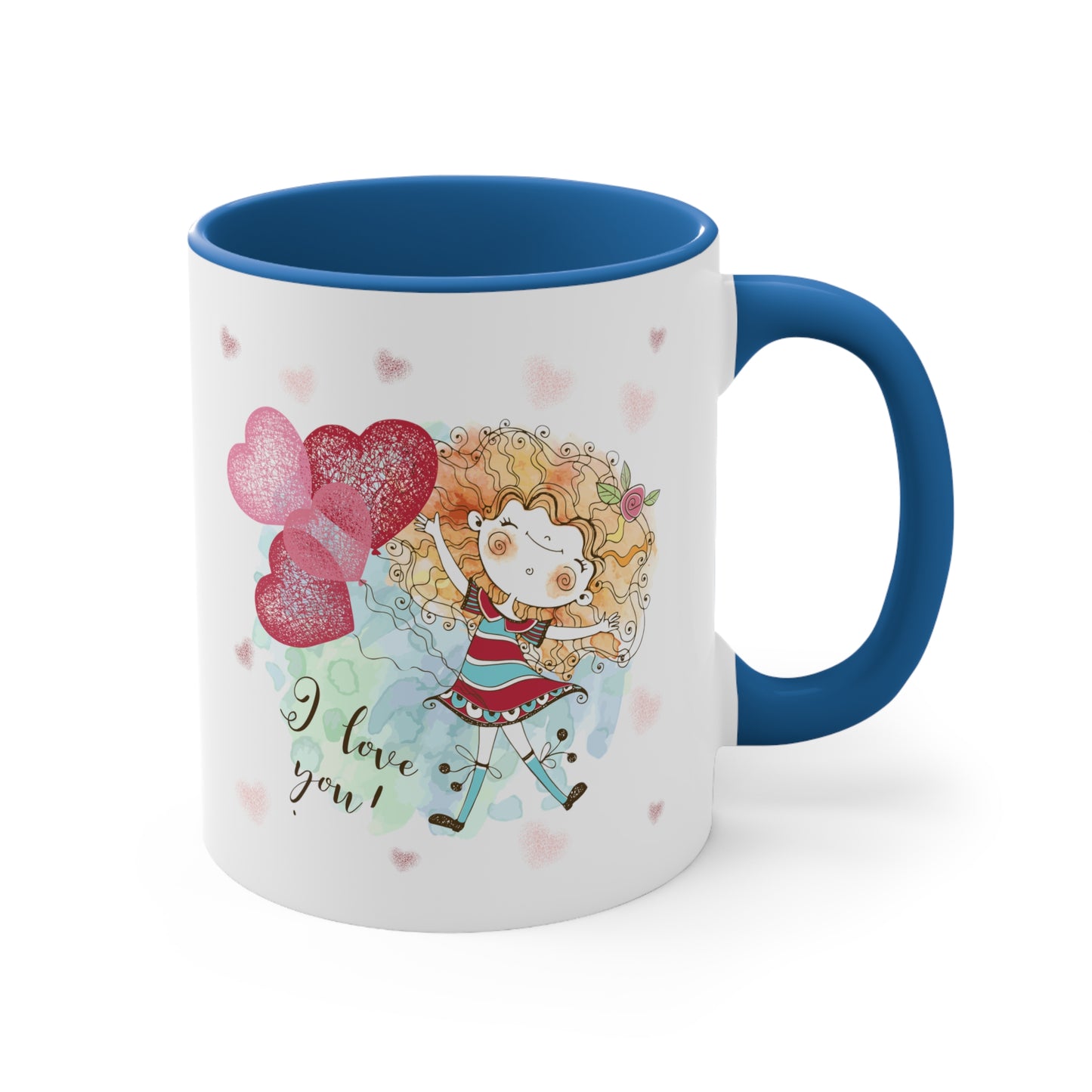 I Love You Mug, I Love you Valentine Mug,  I Love You Valentine Mug for Boyfriend, White Two-Tone Ceramic Coffee Mug 11oz