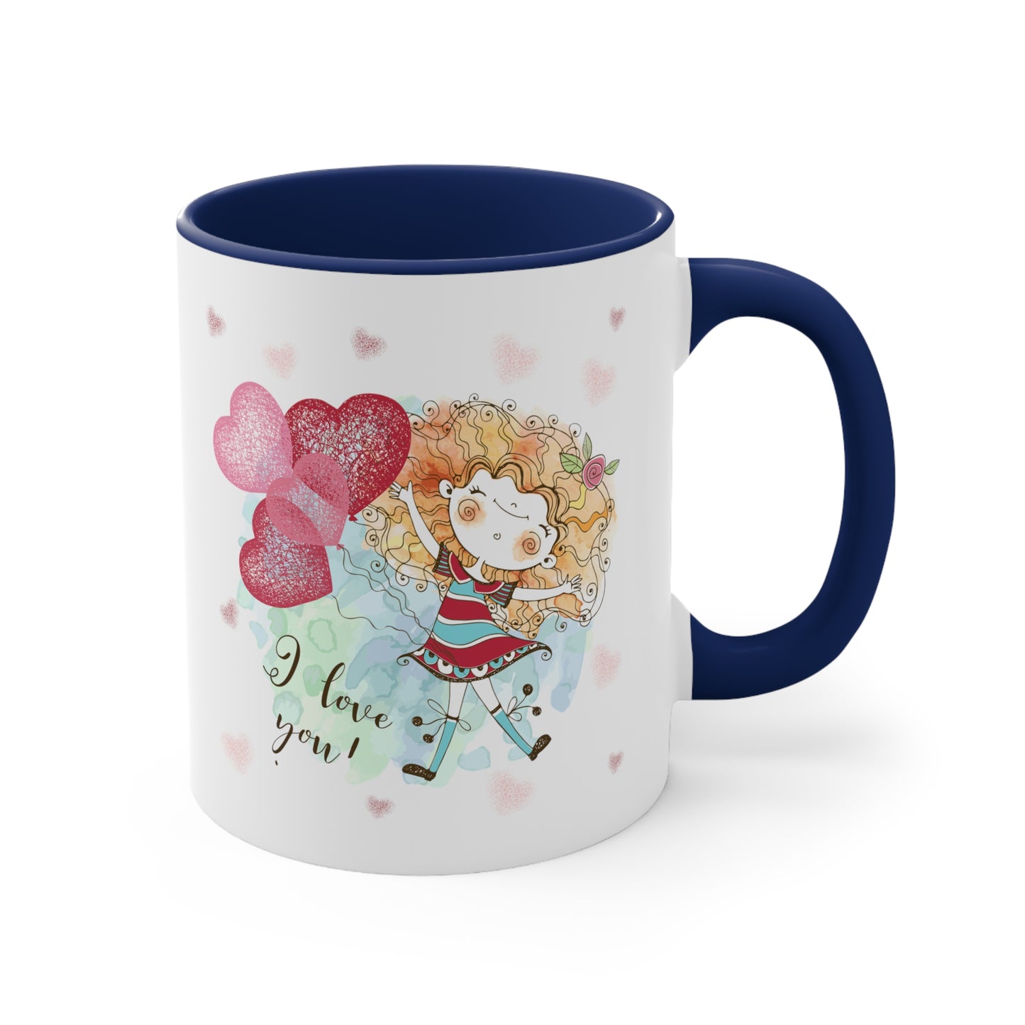 I Love You Mug, I Love you Valentine Mug,  I Love You Valentine Mug for Boyfriend, White Two-Tone Ceramic Coffee Mug 11oz
