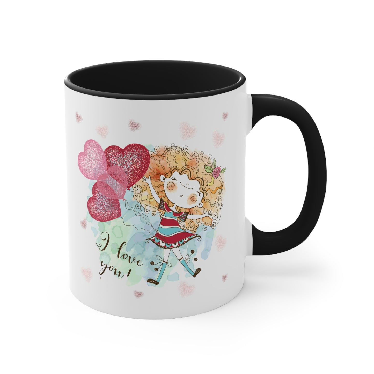 I Love You Mug, I Love you Valentine Mug,  I Love You Valentine Mug for Boyfriend, White Two-Tone Ceramic Coffee Mug 11oz