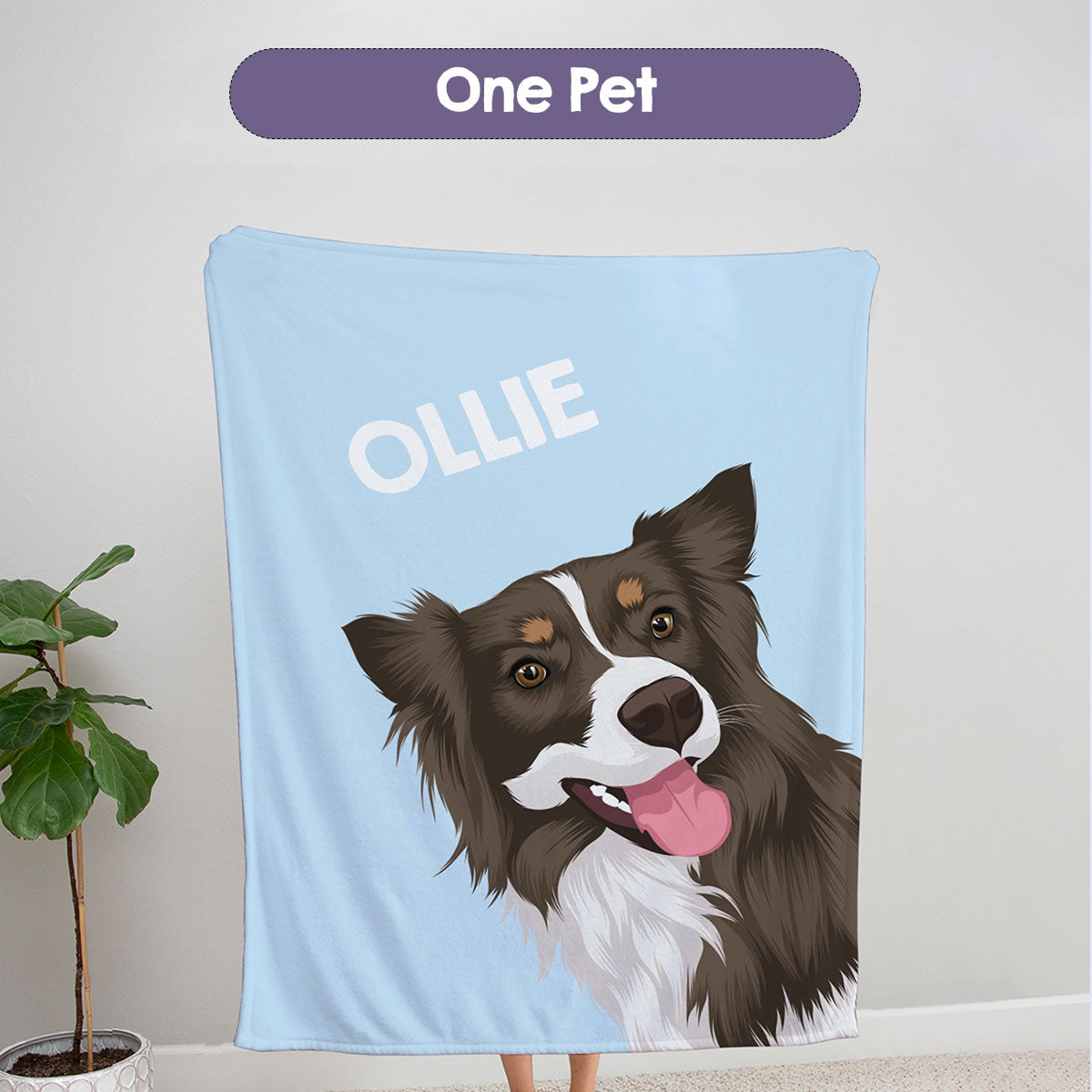 Custom Peekaboo Pet Blanket Personalized With Hand-Drawn Portrait - Multiple Pets