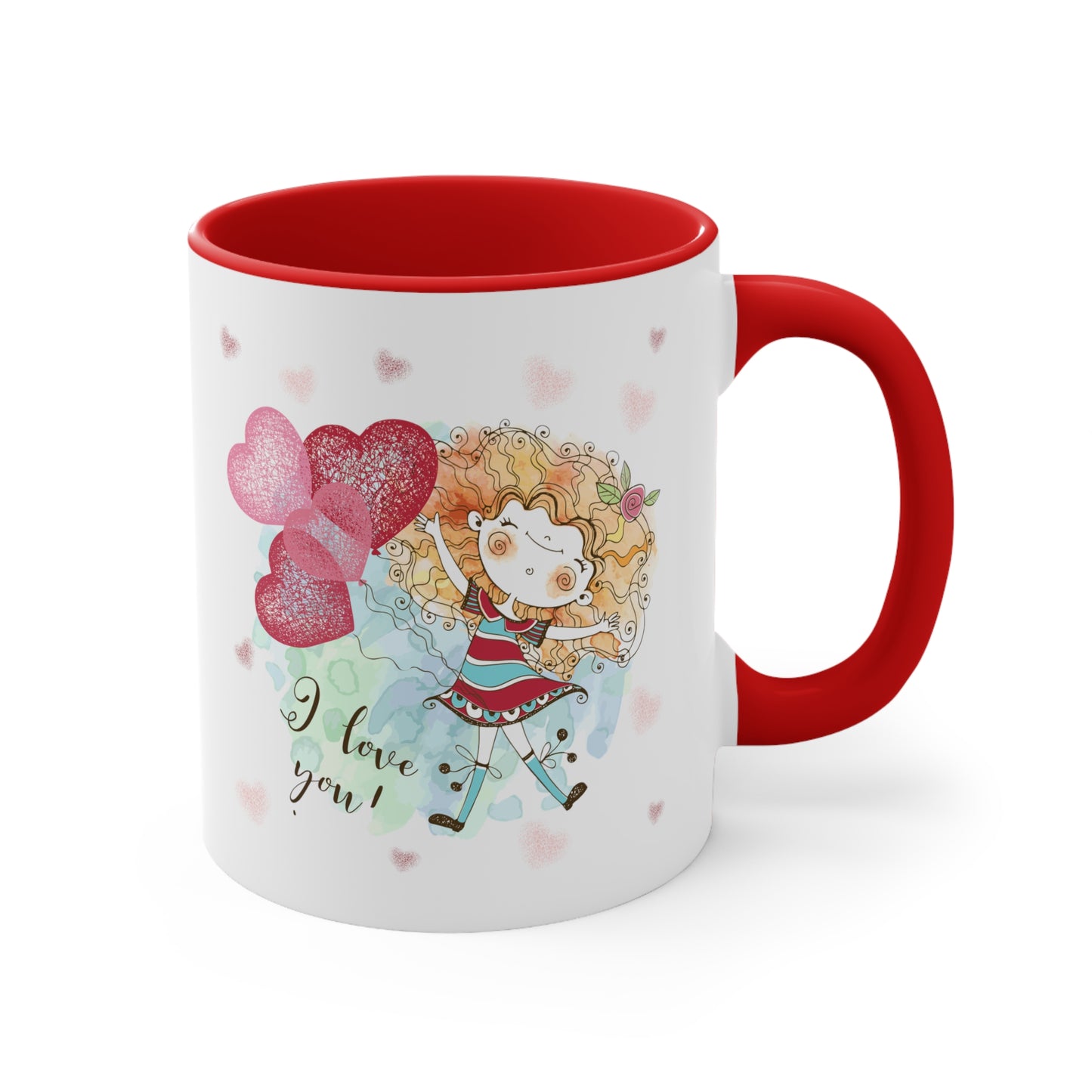 I Love You Mug, I Love you Valentine Mug,  I Love You Valentine Mug for Boyfriend, White Two-Tone Ceramic Coffee Mug 11oz