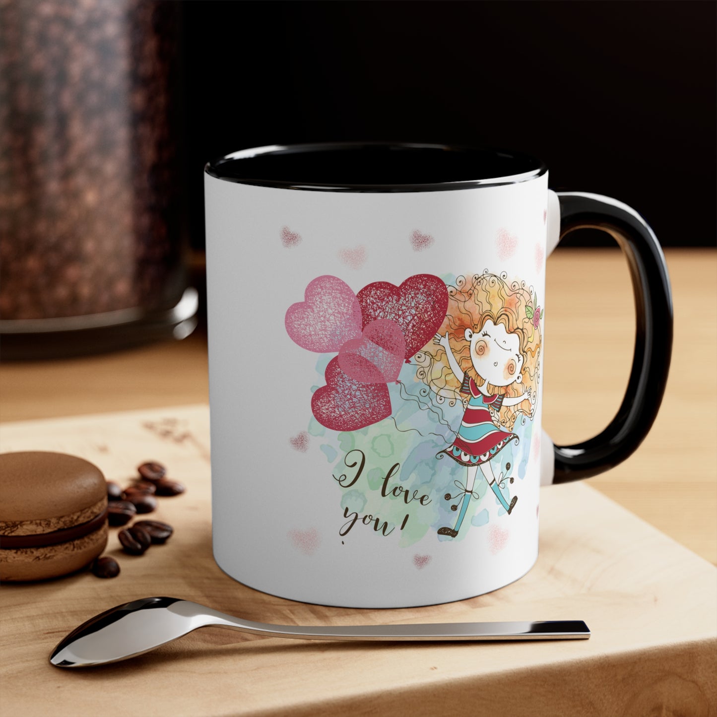 I Love You Mug, I Love you Valentine Mug,  I Love You Valentine Mug for Boyfriend, White Two-Tone Ceramic Coffee Mug 11oz