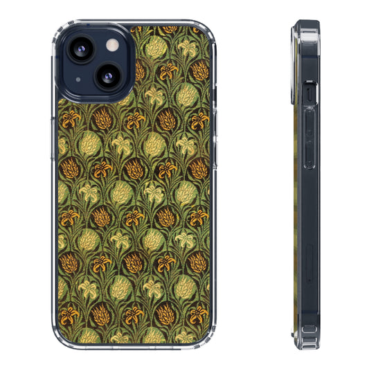 Tulip and Lily by William Morris Clear Case for iPhone 12,13/12,13 Mini/12,13 Pro/12,13 Pro Max and Samsung Galaxy S21/S21 Plus/S21 Ultra