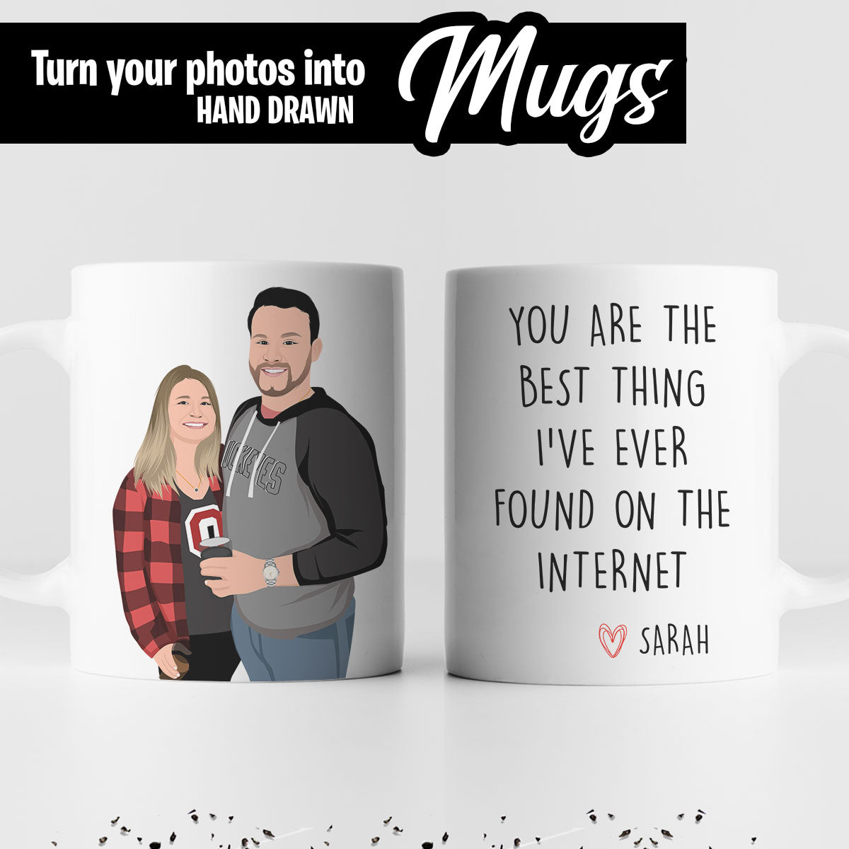 Custom Best Thing On The Internet Coffee Mug Personalized with Your Hand-Drawn Portrait