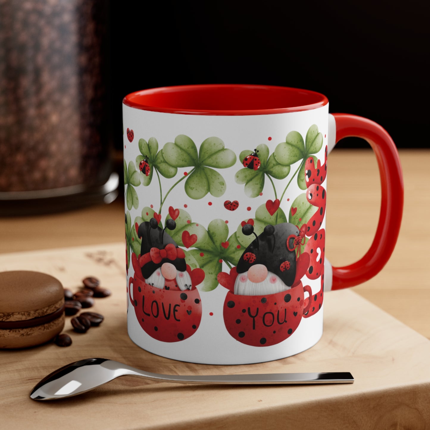 Valentine's Day Coffee Mug, Gnome Mug, Gnome Coffee Mug,  Happy Valentine's Day Mug, Valentine's Gnome Mug, Ceramic Mug 11oz