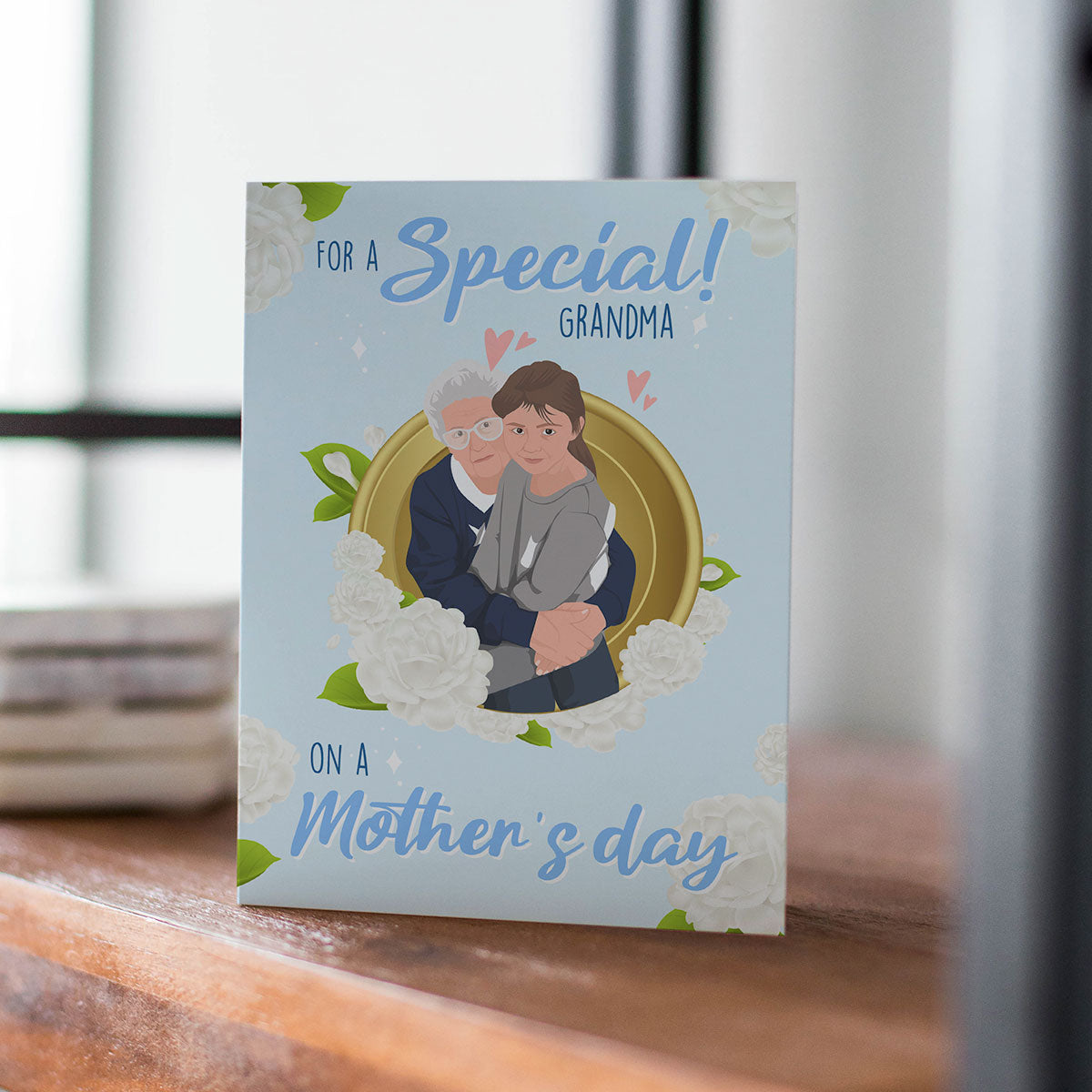 Personalized Hand-Drawn Grand Mothers Day Card