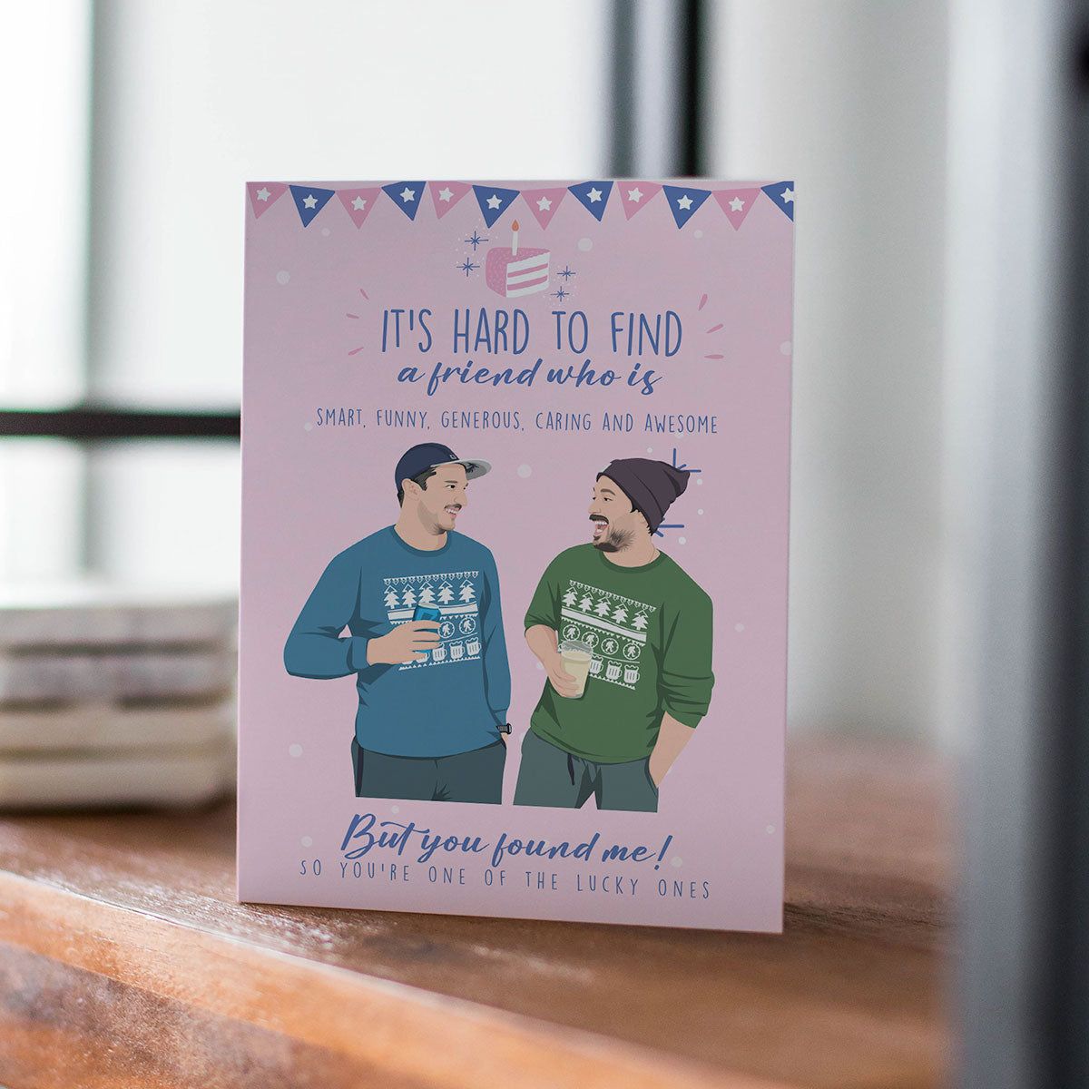 Personalized Hand-Drawn Best Friends Card