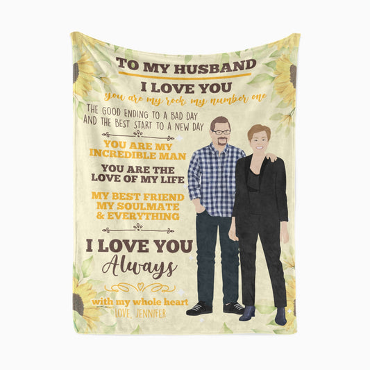 To My Husband Personalized Blanket